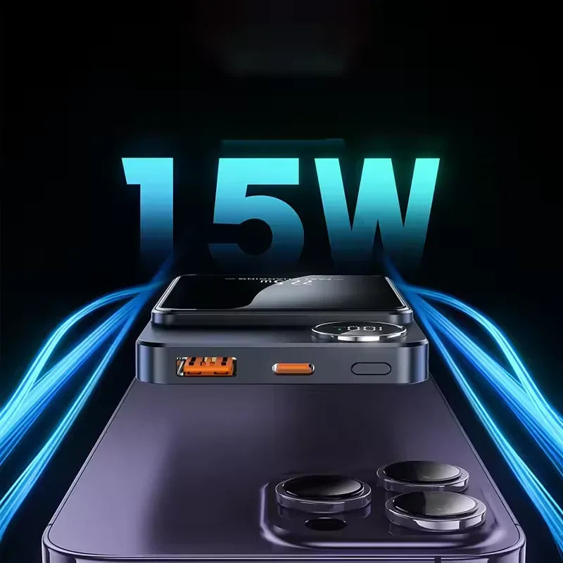 PowerBank per batteria esterna portatile a ricarica rapida con batteria magnetica wireless per Huawei Samsung iPhone