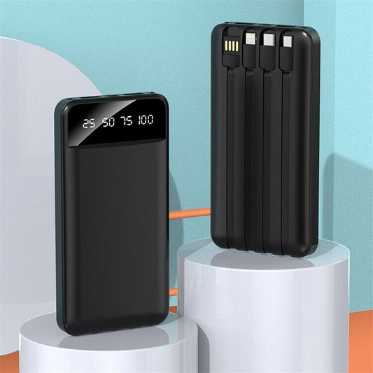 Power Bank portatile con 4 cavi integrati